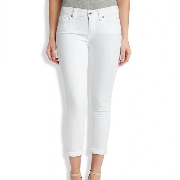 Lucky Brand White Straight-Leg Brooke Cropped Jeans size 4 - Picture 1 of 7